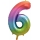Fooliumist õhupall number "6", mitmevärviline pastelne (86 cm)