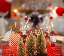  Kaunistus "Jõulupuud kännul", šampanja (1 tk / 18x20 cm)