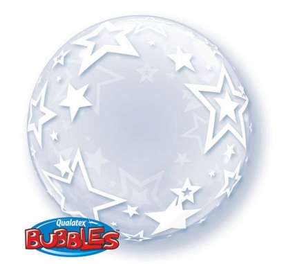  Õhupall-bubble "Tähed", läbipaistev (60 cm)