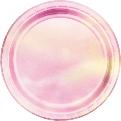  Taldrikud, roosad pärlmutter (8 tk / 17 cm)
