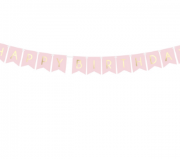 Vanik "Happy Birthday", roosa-kuldsega (1,75 m)